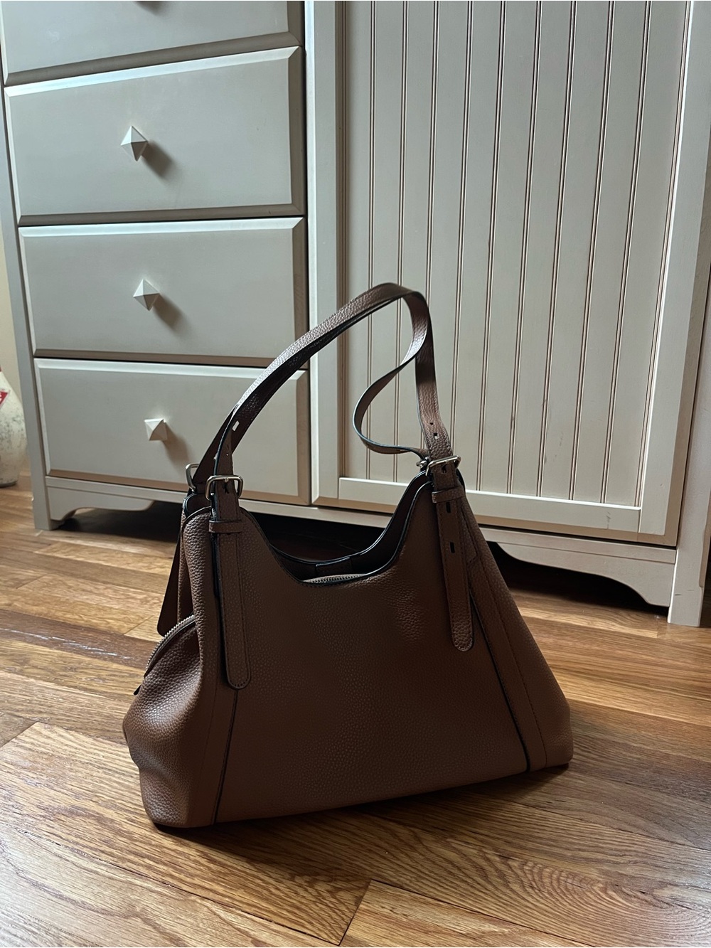 Seven Days Brown Leather Shoulder Bag
